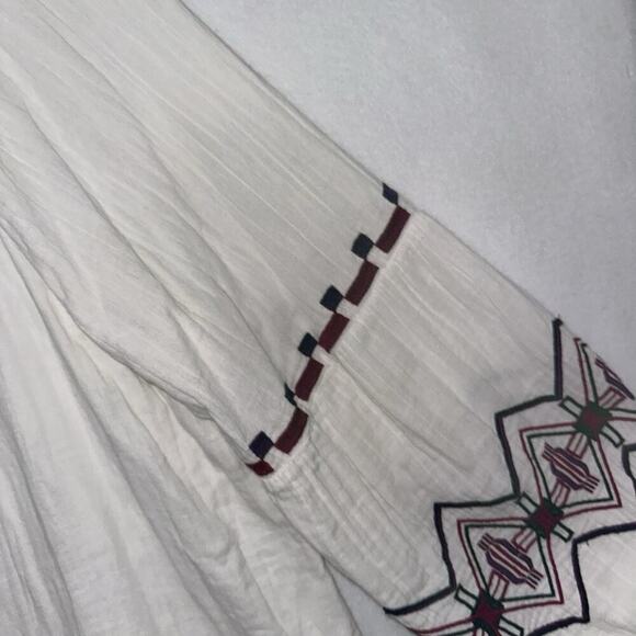 Lane Bryant Top Womens 18 White Gauzy Embroidered Tasseled Cottagecore Boho - Picture 6 of 14